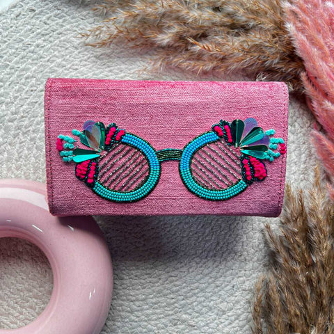 Embroidered Glasses Case, Embroidered Eyeglass Cover, Embroidered Eyewear Case