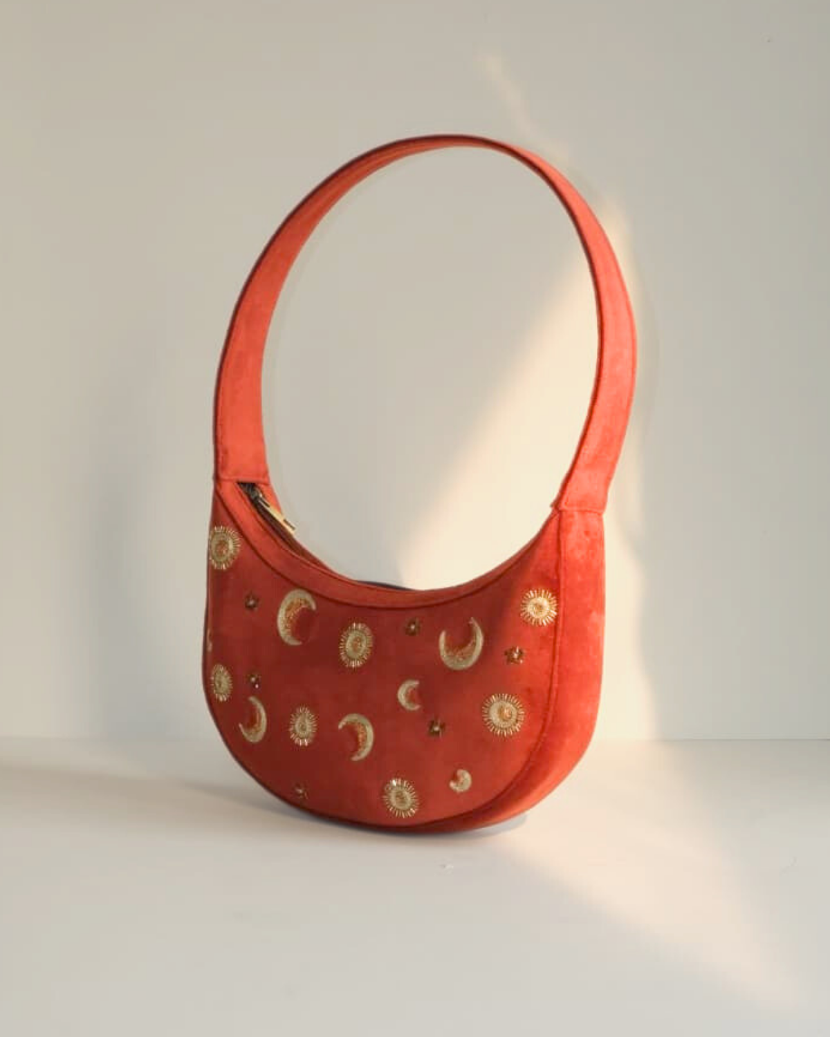 Rust Moon Star Banana Bag