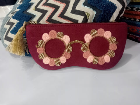Embroidered Sunglass Cover, Embroidered Sunglass Case