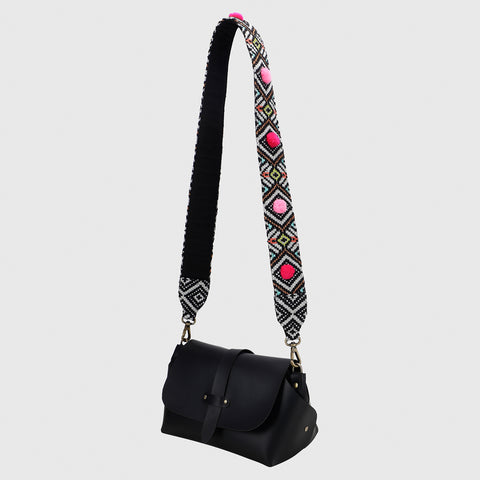 SLING BAG BLACK WITH ARYA EMBROIDERED STRAP