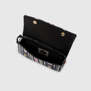 Sling Cum Clutch Bag – Grey Embroidered