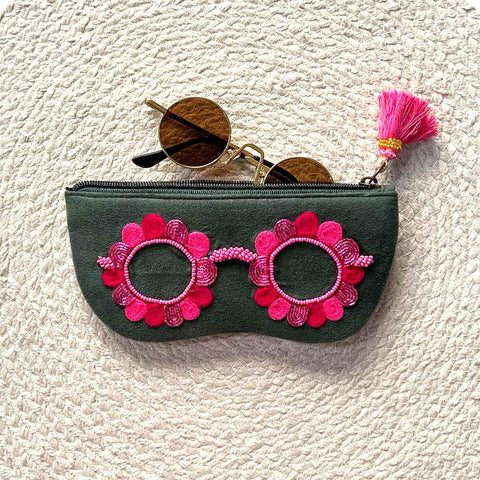 eyeglass travel case, aesthetic glasses case, quirky sunglass cover