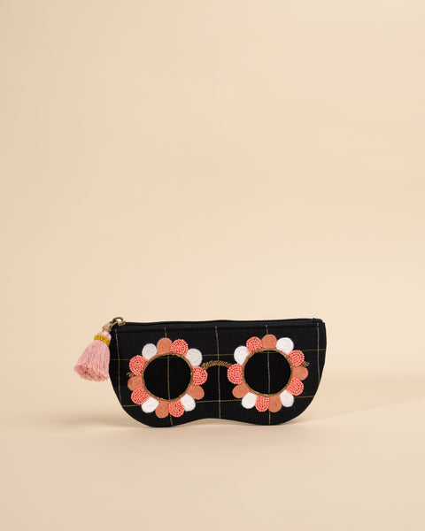 CLARA BLACK-PEACH SUNGLASS COVER