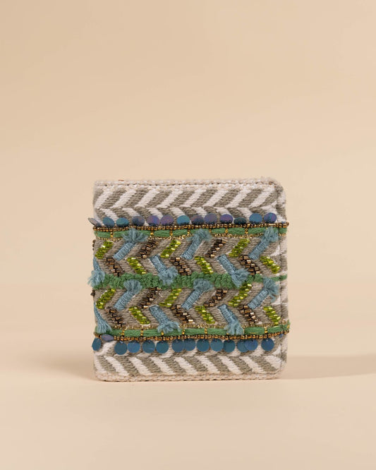 GREEN LEAVES SNAP BUTTON WALLET