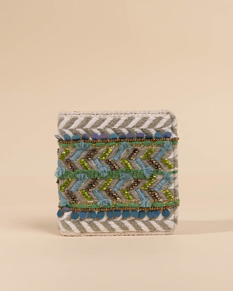 GREEN LEAVES SNAP BUTTON WALLET