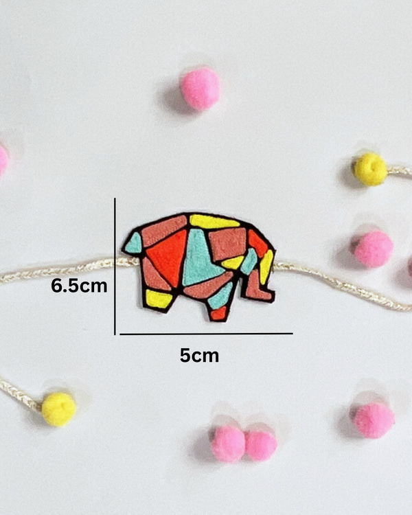 Embroidered Rakhi Magnet - Elephant