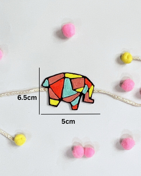 Embroidered Rakhi Magnet - Elephant