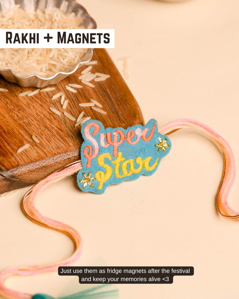 Embroidered Rakhi Magnet - Super Star