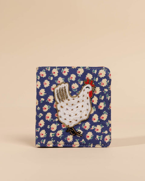 HEN - Snap button Wallet (Embroidered )