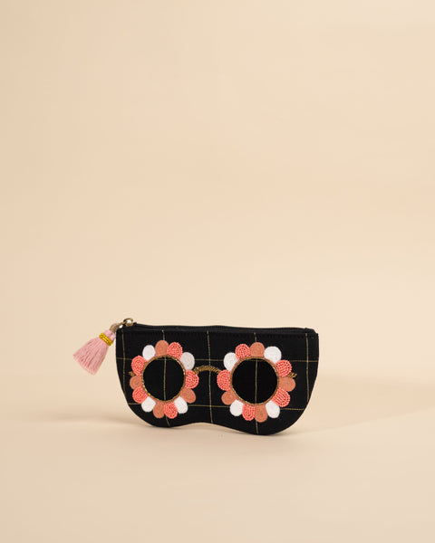 CLARA BLACK-PEACH SUNGLASS COVER