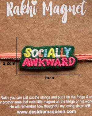 Embroidered Rakhi Magnet - Socially Awkward