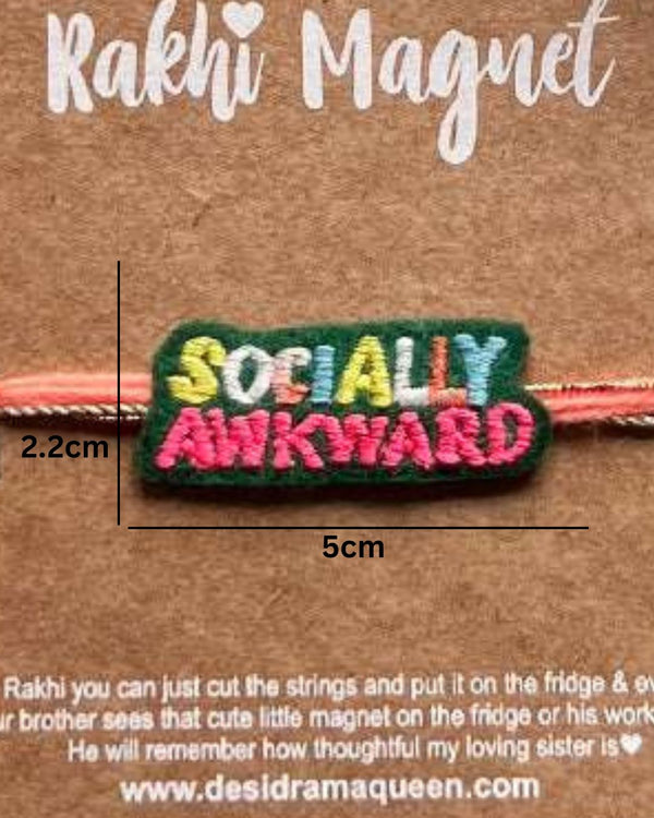 Embroidered Rakhi Magnet - Socially Awkward