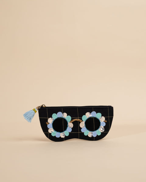 CLARA BLACK-BLUE SUNGLASS COVER