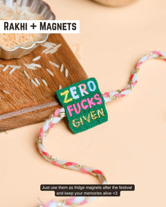 Embroidered Rakhi Magnet - Zero Fucks Given