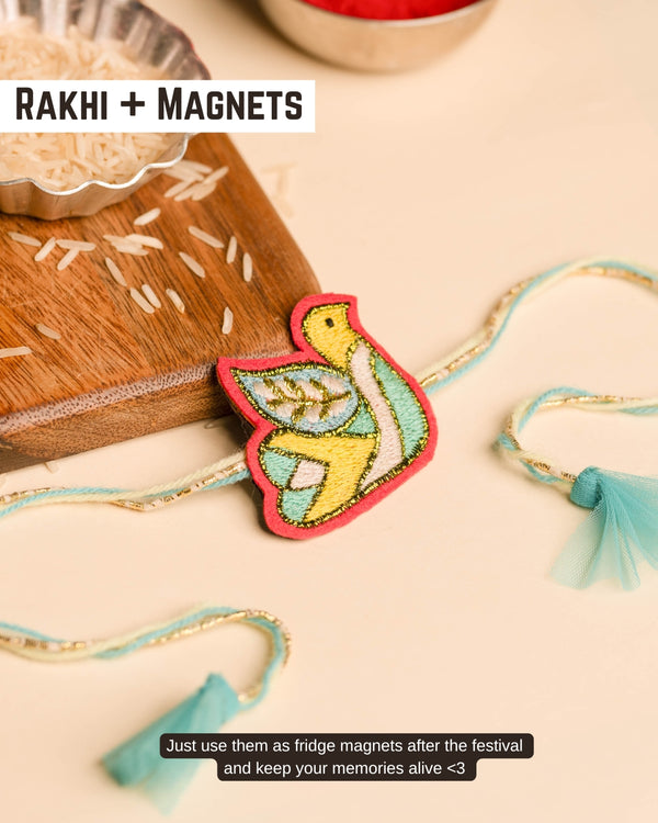 Embroidered Rakhi Magnet - Bird