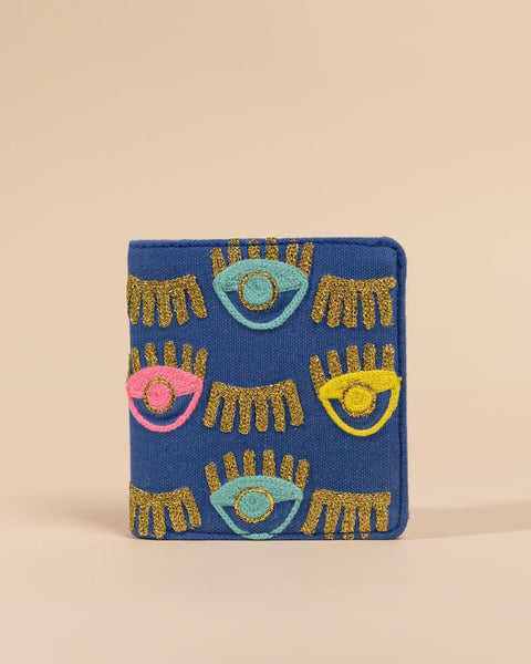 Blue evil Eye Wallet - Snap button Wallet