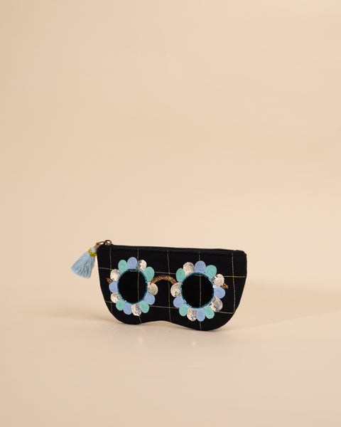 CLARA BLACK-BLUE SUNGLASS COVER