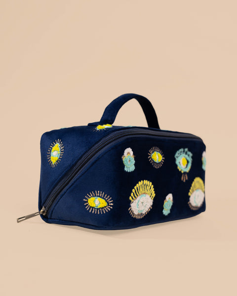 Blue Evil Eye Makeup Pouch – Protective Charm Cosmetic Bag