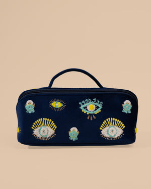 Blue Evil Eye Makeup Pouch – Protective Charm Cosmetic Bag