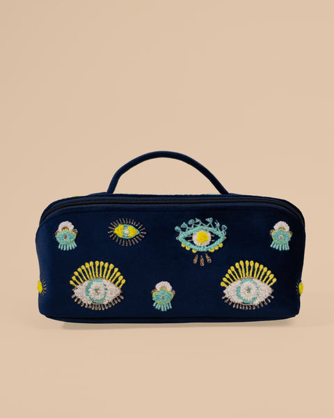 Blue Evil Eye Makeup Pouch – Protective Charm Cosmetic Bag