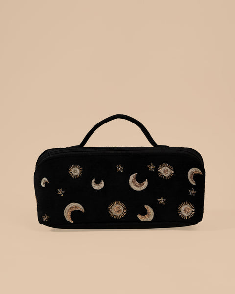 Black Moon Star Makeup Bag – Astrology-Inspired Beauty Case