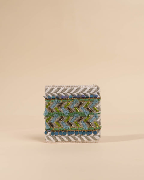 GREEN LEAVES SNAP BUTTON WALLET