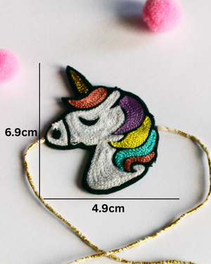 Embroidered Rakhi Magnet - UNICORN