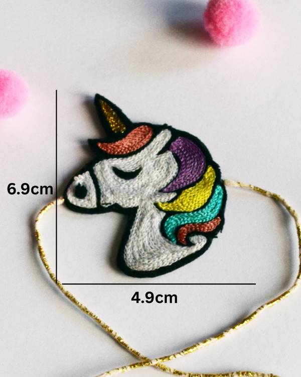 Embroidered Rakhi Magnet - UNICORN