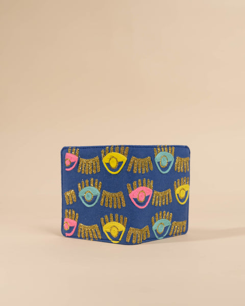 Blue evil Eye Wallet - Snap button Wallet