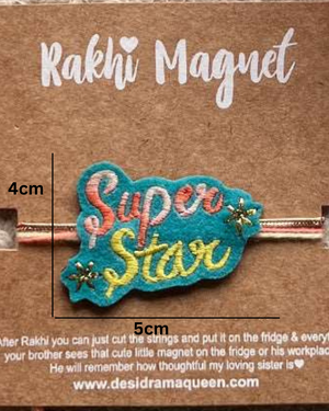 Embroidered Rakhi Magnet - Super Star