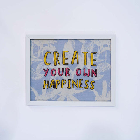 Create Your Own Happiness - Wall Art  MOTIVATIONAL QUOTES :  Motivational Embroidery  Inspirational Wall Art  Quote Embroidery  Positive Affirmations  Encouraging Wall Decor  Motivational Stitched Art  Embroidered Quote Tapestry  Inspiring Hand Stitching  Motivational Needlework  Words of Wisdom Embroidery
