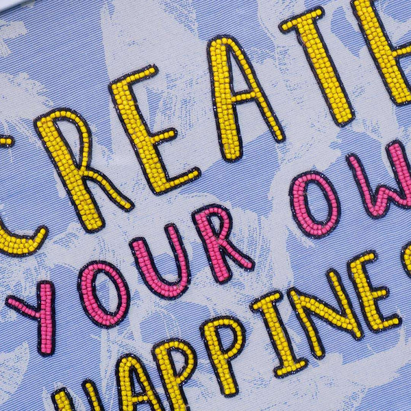 Create Your Own Happiness - Wall Art  MOTIVATIONAL QUOTES :  Motivational Embroidery  Inspirational Wall Art  Quote Embroidery  Positive Affirmations  Encouraging Wall Decor  Motivational Stitched Art  Embroidered Quote Tapestry  Inspiring Hand Stitching  Motivational Needlework  Words of Wisdom Embroidery