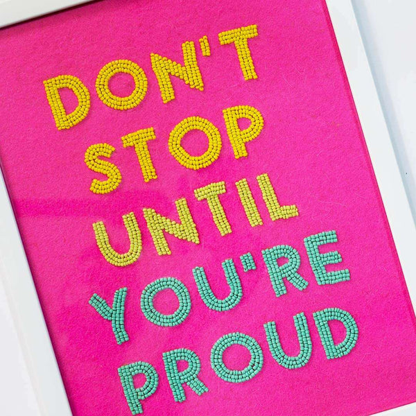 Don't Stop - Wall Art  MOTIVATIONAL QUOTES :  Motivational Embroidery  Inspirational Wall Art  Quote Embroidery  Positive Affirmations  Encouraging Wall Decor  Motivational Stitched Art  Embroidered Quote Tapestry  Inspiring Hand Stitching  Motivational Needlework  Words of Wisdom Embroidery