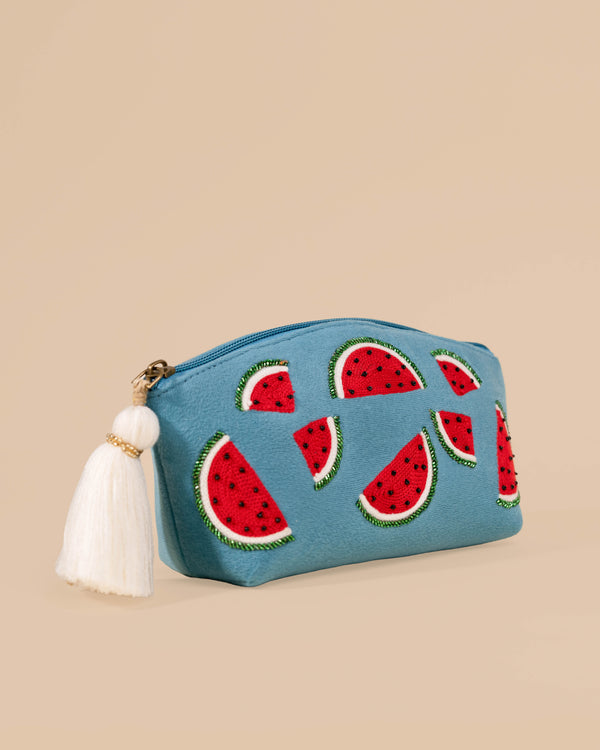 Watermelon Teal Makeup Pouch