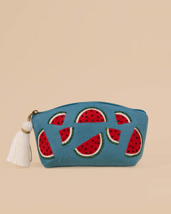 Watermelon Teal Makeup Pouch