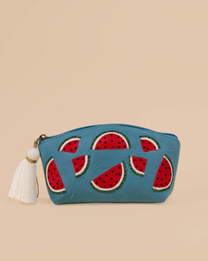 Watermelon Teal Makeup Pouch