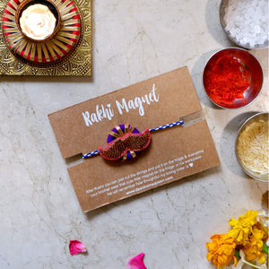 Rakhi Magnets- Golden Muchhi Man (BLUE)