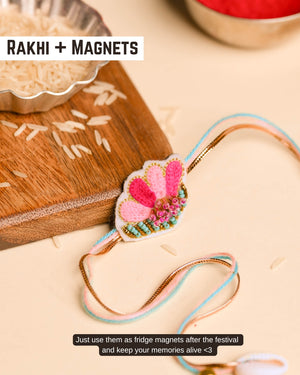 Embroidered Rakhi Magnet - Floret