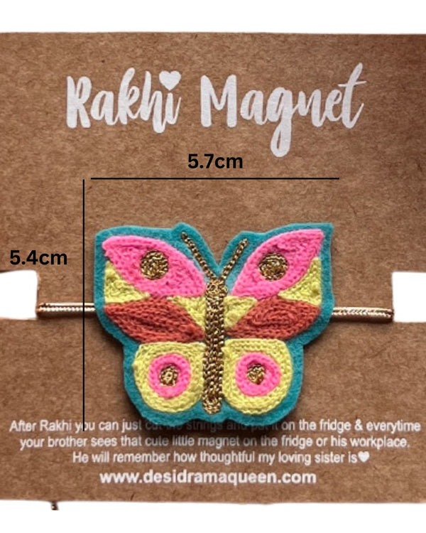 Embroidered Rakhi Magnet - Butterfly