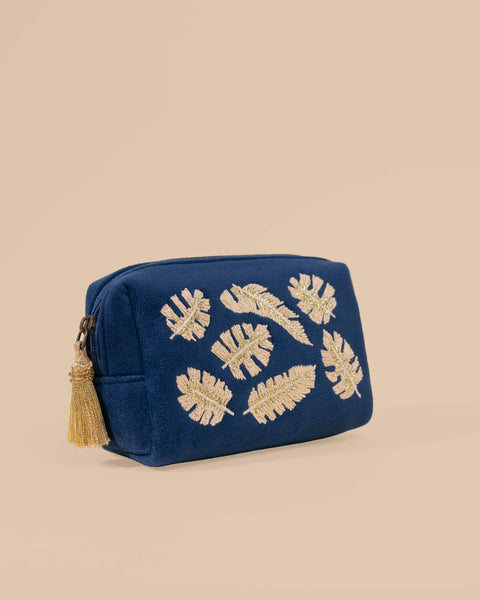 Gold Leaves Makeup Pouch