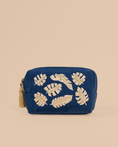 Gold Leaves Makeup Pouch