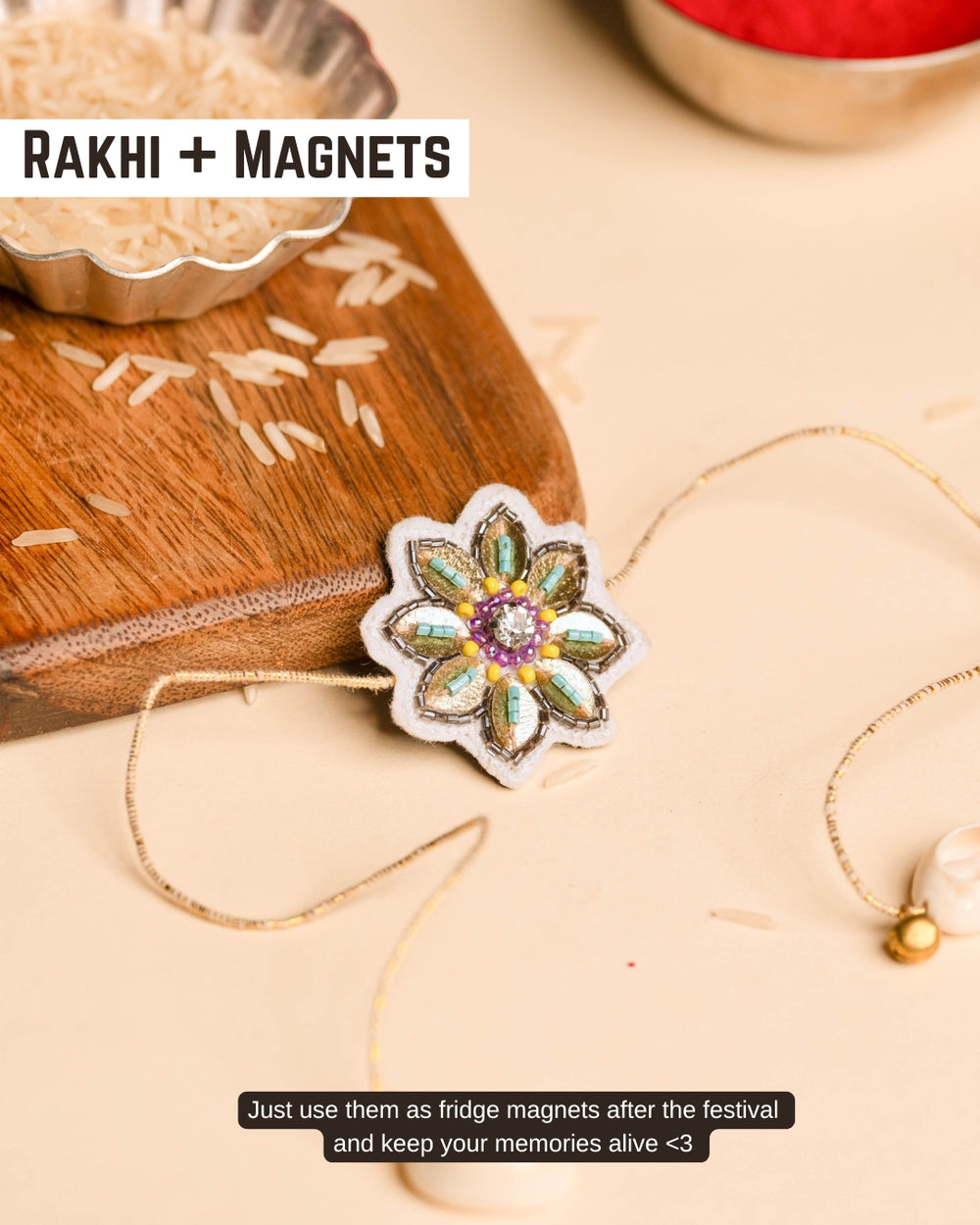 Embroidered Rakhi Magnet - Twinkle