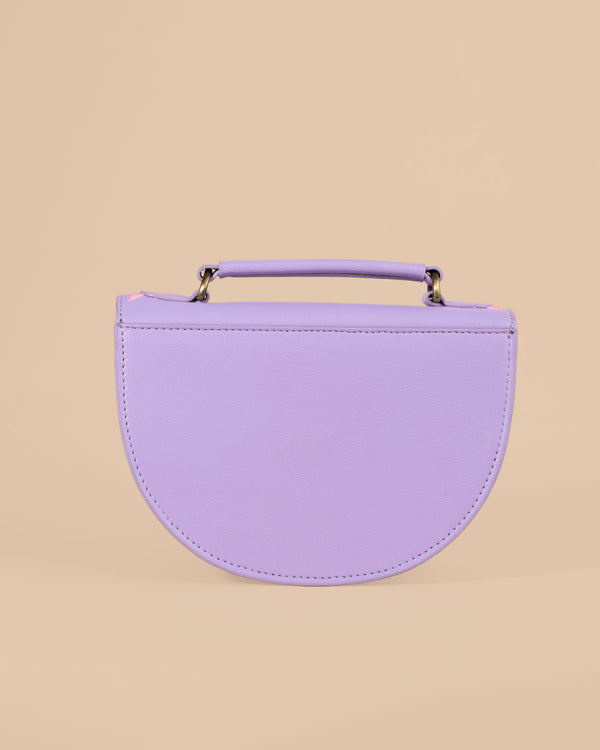 Rexine Floral Purple Sling Bag