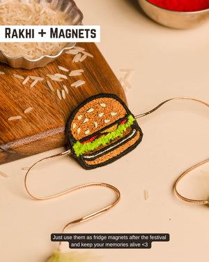 Embroidered Rakhi Magnet -  Burger