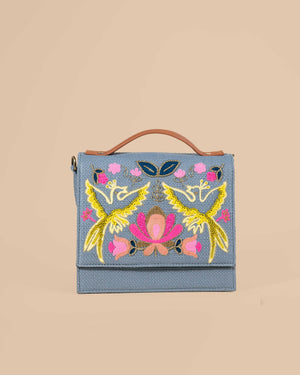 Bird Sling Bag-Grey (Embroidered )