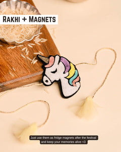 Embroidered Rakhi Magnet - UNICORN