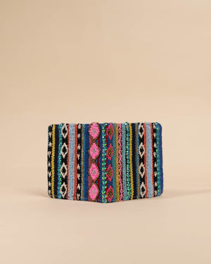 Multi Boho Snap Button Wallet