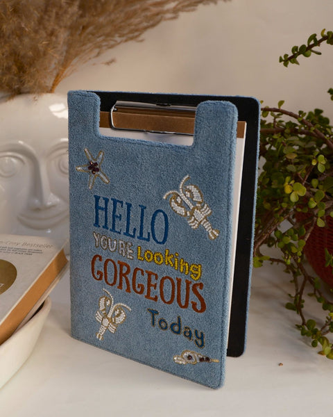 velvet journal cover embroidered