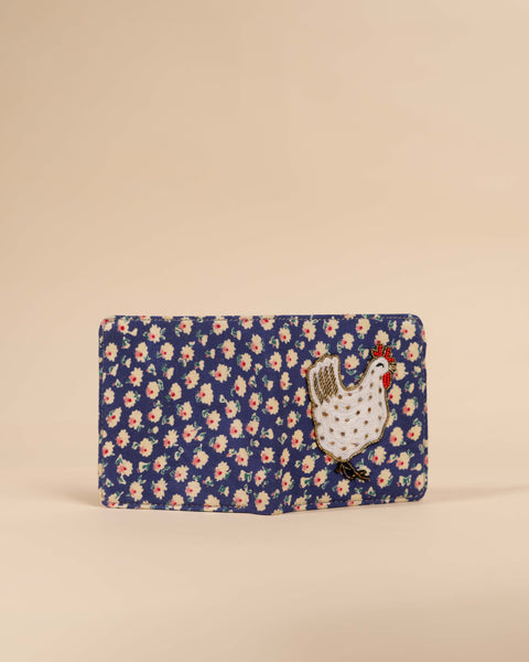 HEN - Snap button Wallet (Embroidered )