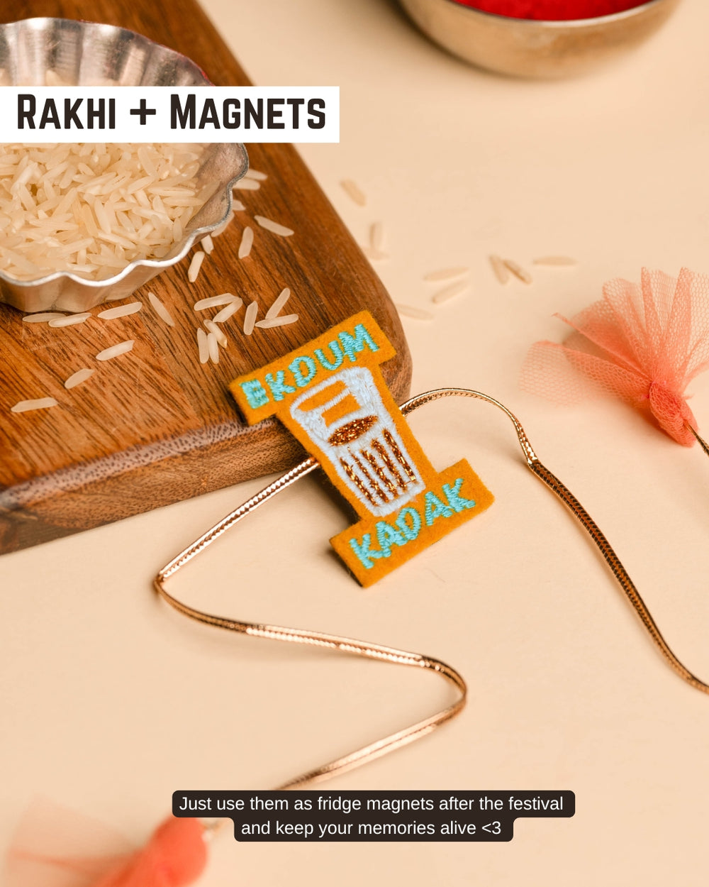 Embroidered Rakhi Magnet -  Ekdum Kadak